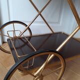 Rolling service in formica and gilded metal