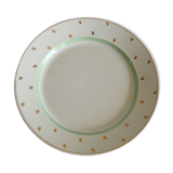 Round dish Gien with gold flowers