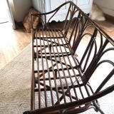 Rattan and bamboo sofa