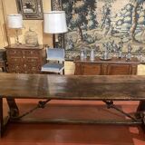 Impressive Spanish monastery table in oak, medieval style, 3m².