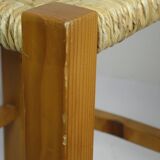 TABOURET BOIS et PAILLE