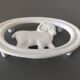 Porte savon vintage faïence blanche sur fonte français ancien années 40/50