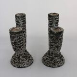 Pair of Fat Lava Candlesticks