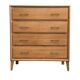 Vintage chest of drawers with compass feet, oak, original patina, 1950s