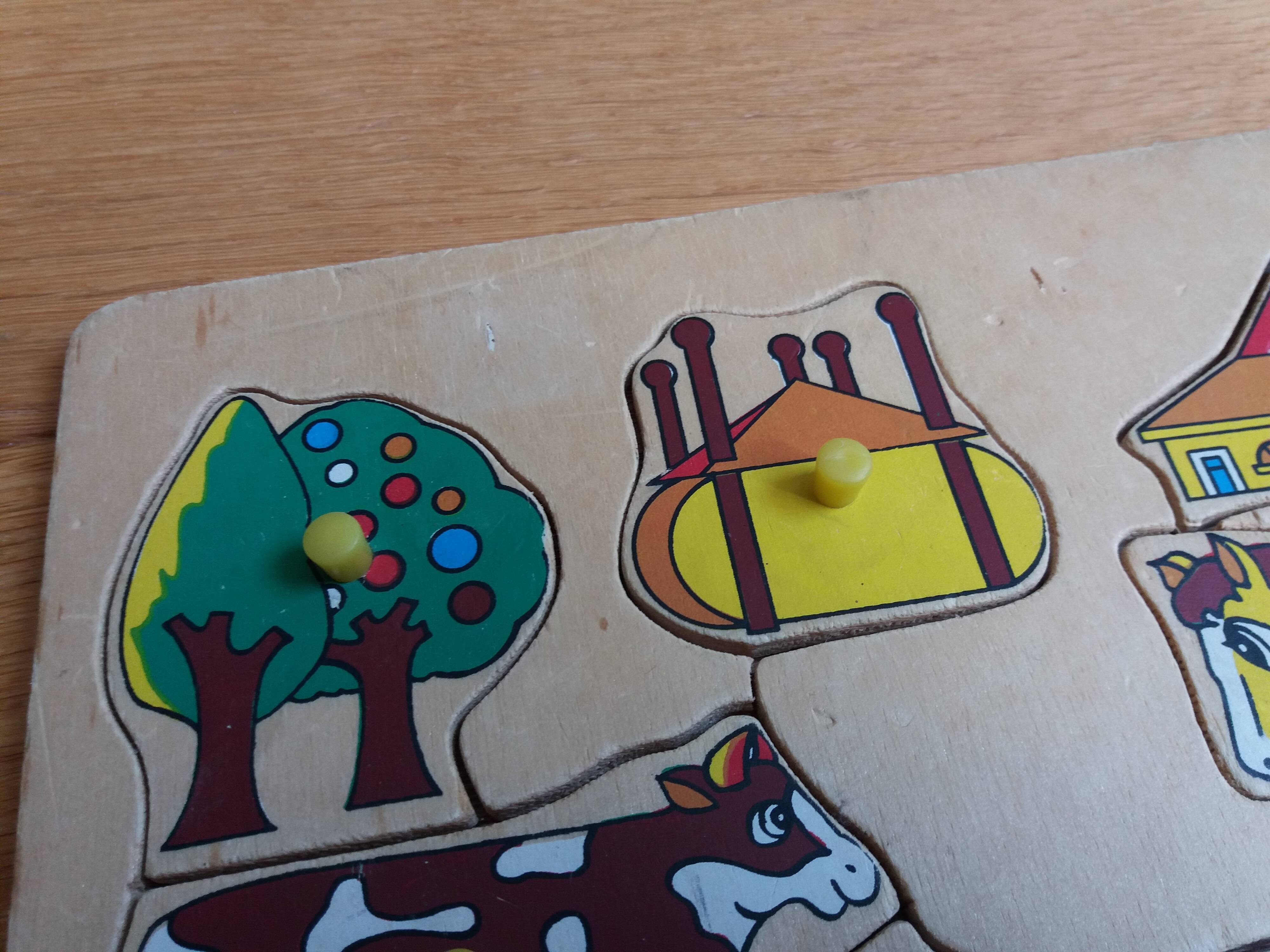 Wooden puzzle farm animals