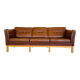Mid century vintage danish skippers møbler 3 person sofa in coganc leather