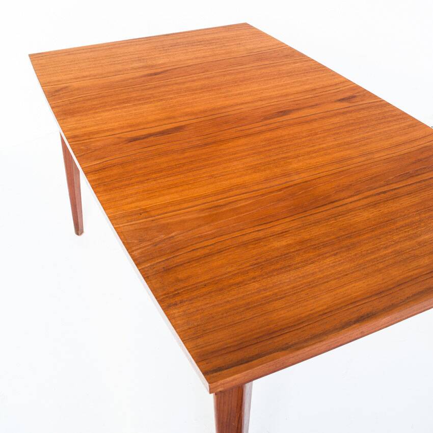 Dining table with two teak extensions. Scandinavian style. Vintage. France 1960s.