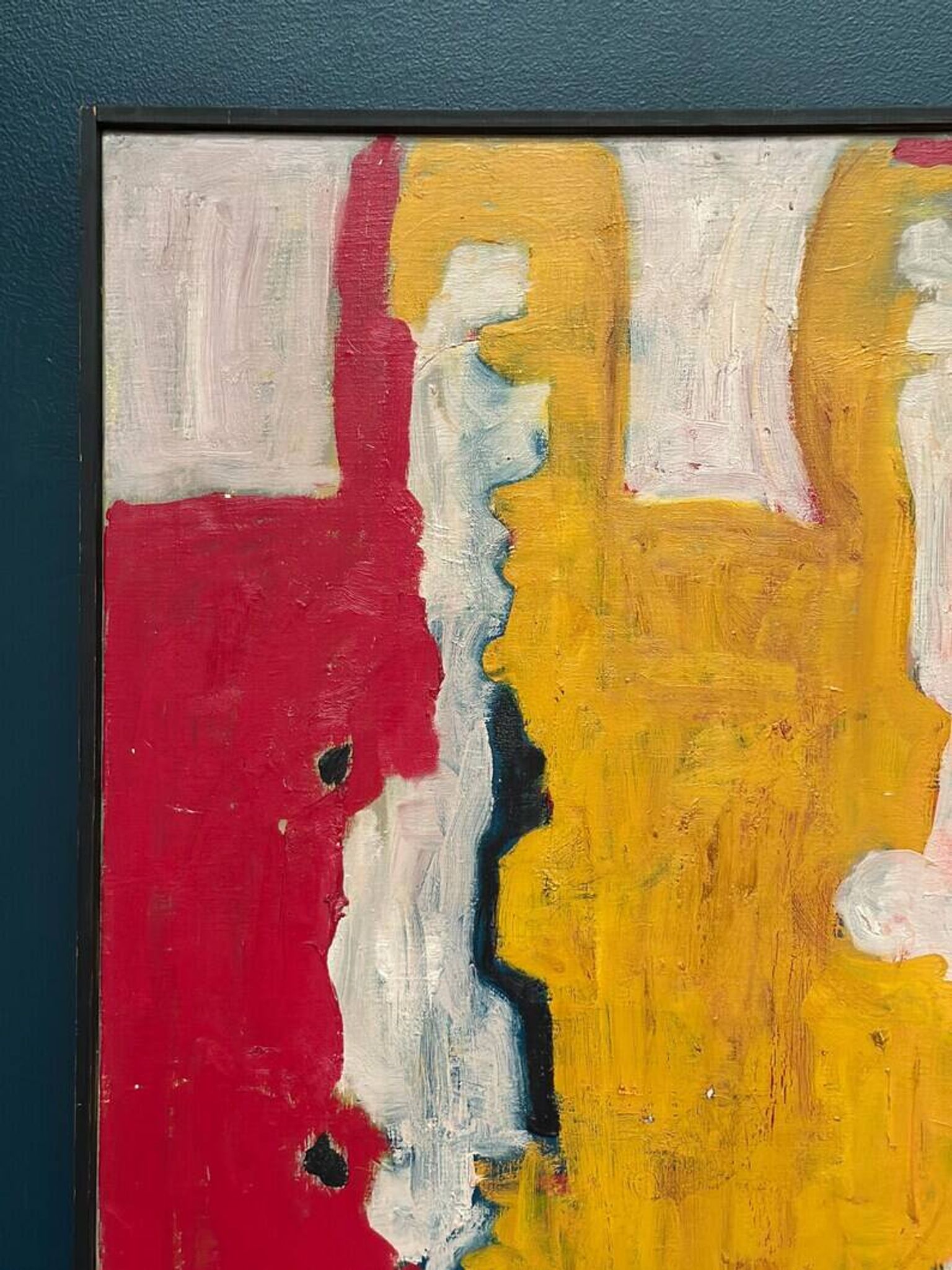Large original Danish oil painting - "The Couple" by Max Bilde (1919-2011) - Signed 1968 - Framed - 94 × 75 cm (37" × 29.5")