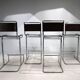 Ensemble de 4 tabourets de bar en acier tubulaire Linea Veam, 1960