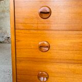 Vintage chest of drawers, Scandinavian teak style, circa 60 metal feet
