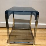 Plexiglas and blue chrome table