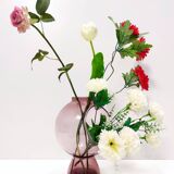 Postmodern Old Rose Murano Glass Vase with a Hole, Italy