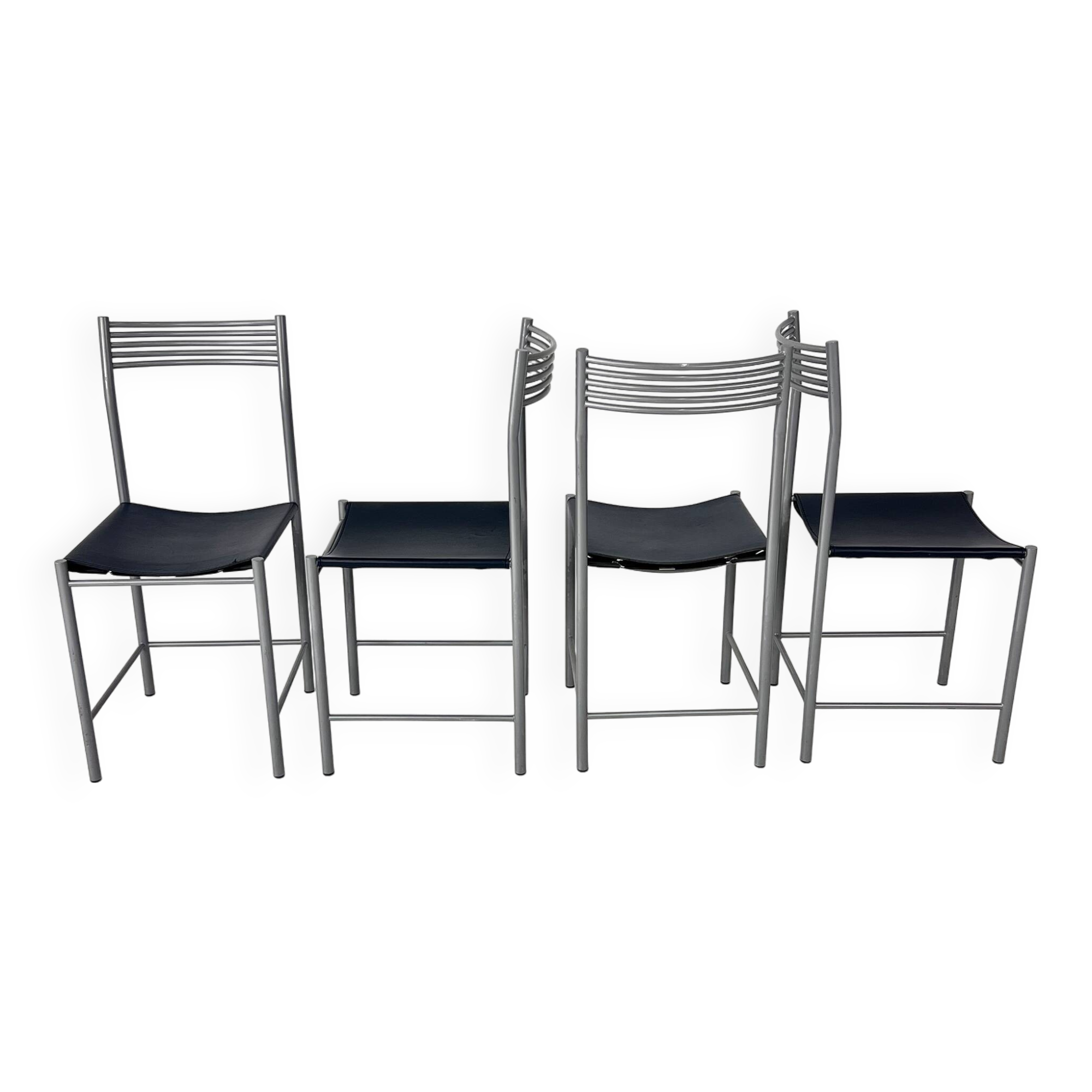 Set of 4 Postmodern Italian Dining Chairs, 1980s