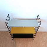 Mid century free standing rack with metal shelves by A. Dekker for Tomado