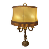 Bouillotte lamp with bronze candlesticks