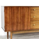 Midcentury 'wrighton' walnut and brass sideboard