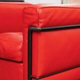LE CORBUSIER AND PIERRE JEANNERET: "LC2" armchair in red leather
