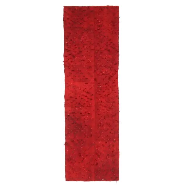 Vintage Turkish Hand-Knotted Wool Cotton Red Kilim Runner Rug 72x256