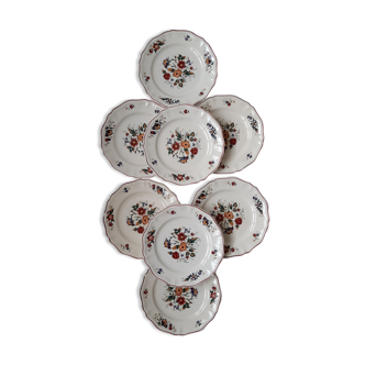 Lot 8 assiettes anciennes Sarreguemines Marly