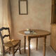 Small round beech drop-leaf table - soft country spirit