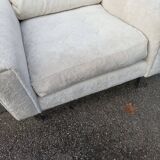 Vintage white fabric armchair