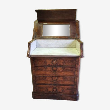 dressing table 4 drawers marble top in mahogany from the 19th century