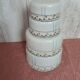 Nested porcelain salad bowls decorated