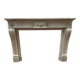 Louis XVI style fireplace in white Carrara marble, 19th century