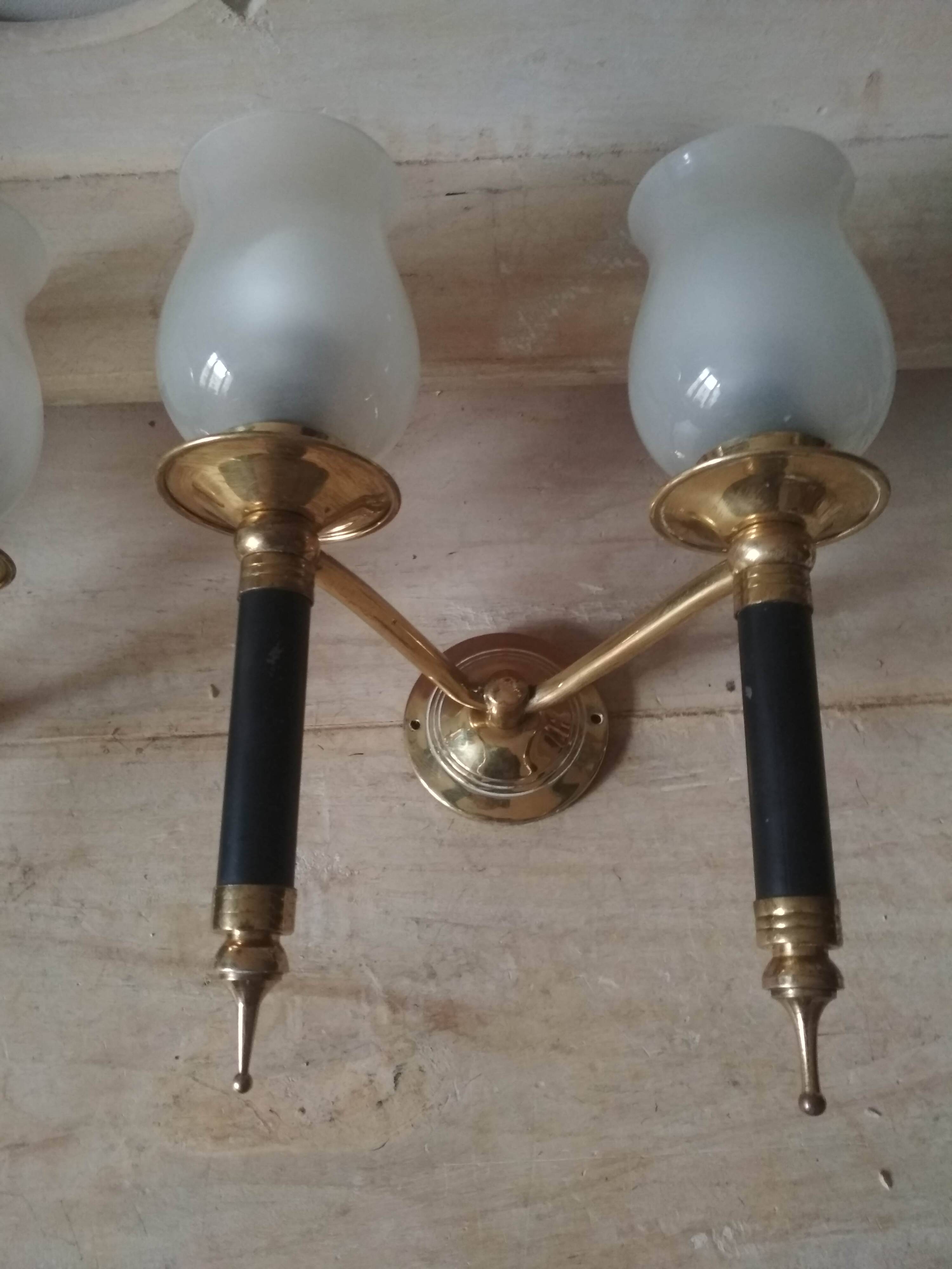 Pair of vintage 50s wall lights, 2 sconces
