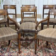 Série de 4 chaises + 2 fauteuils anglais en acajou fin XIXème