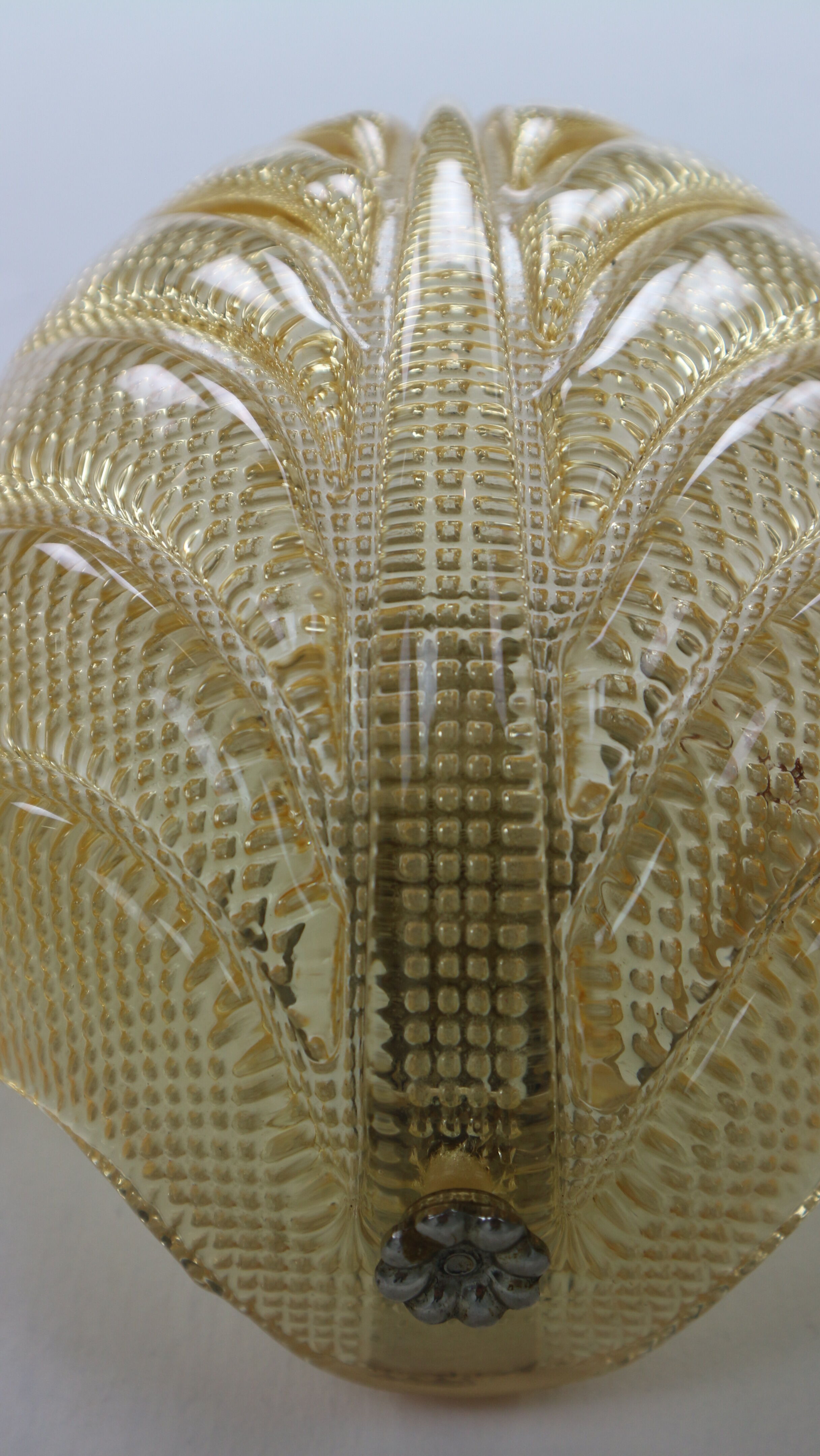 Set of 2 swedish leaf shaped wall sconces Fritz Kurz  for Orrefors, 1960s