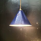 Enameled sheet metal cone pendant light