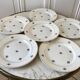 set of 6 dessert plates Digoin Sarreguemines model Floréal years 50-60