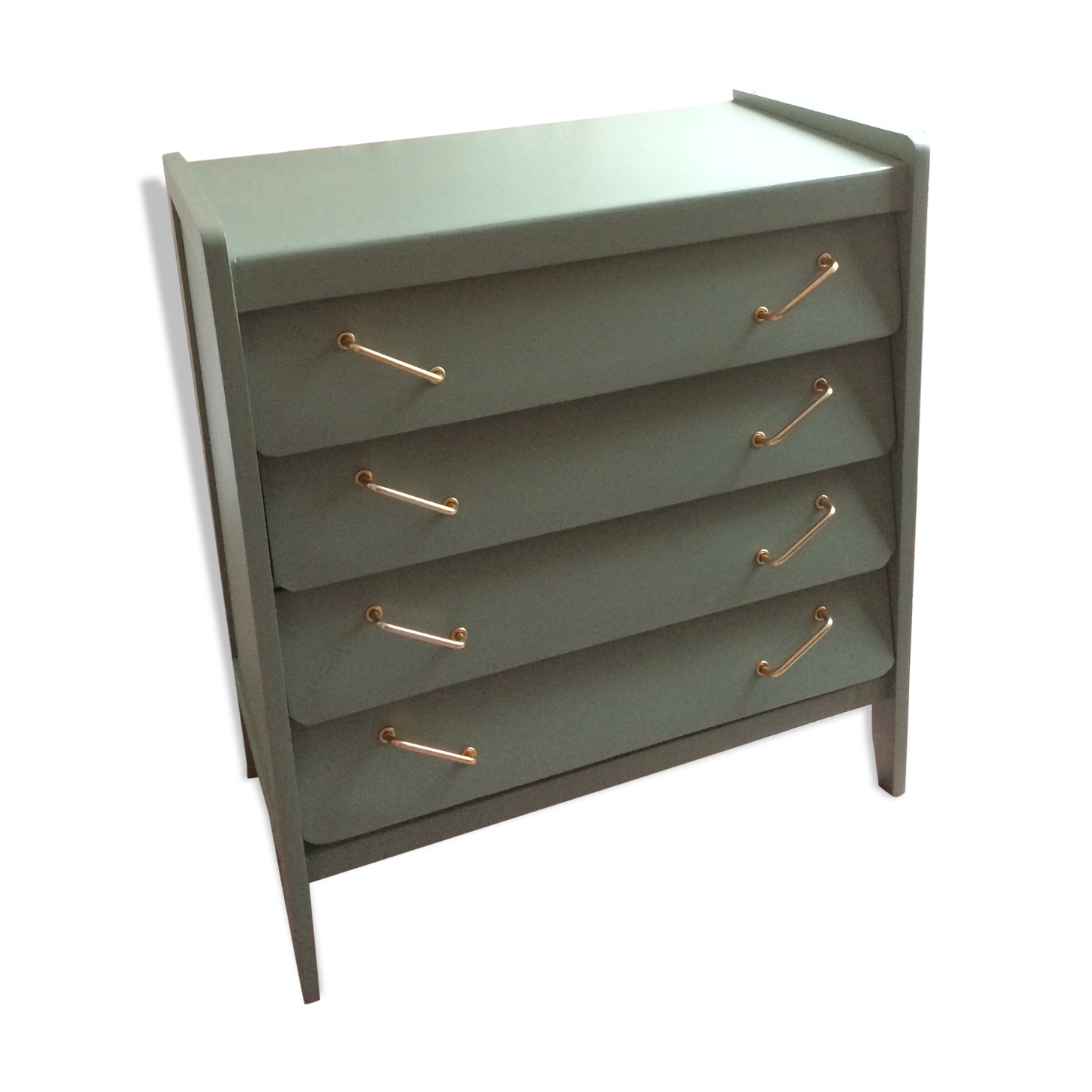 Commode vintage retaurée verte