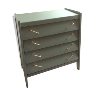 Commode vintage retaurée verte