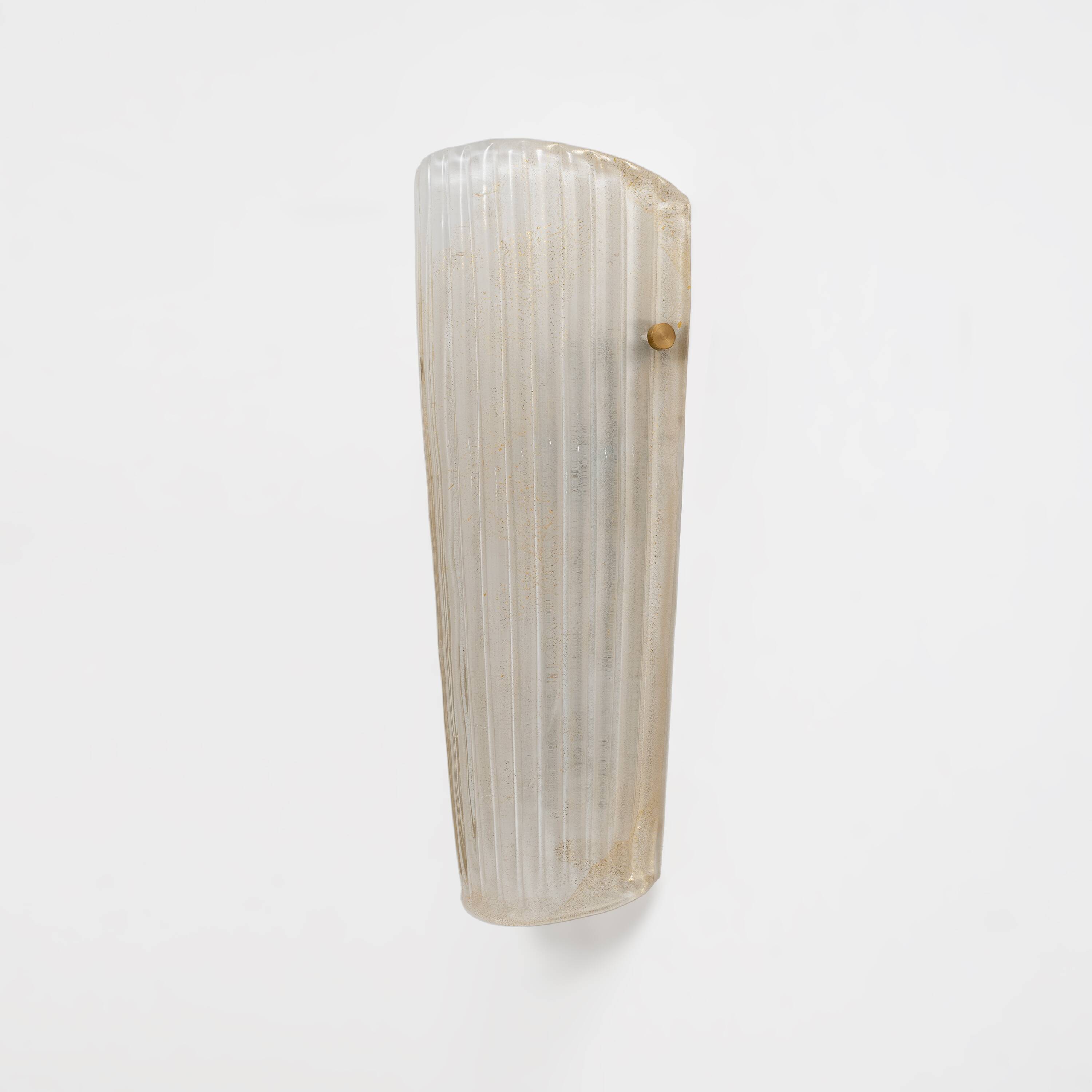 Pair of Murano Glass Sconces with Gold Dust Inclusions