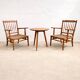 Chaises et table en chêne hongrois des années 1940, Lajos Kozma.