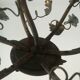 Brass chandelier and porcelain flowers