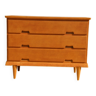 3-drawer light oak chest of drawers 1950