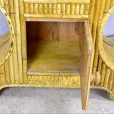 Bamboo rattan storage cabinet