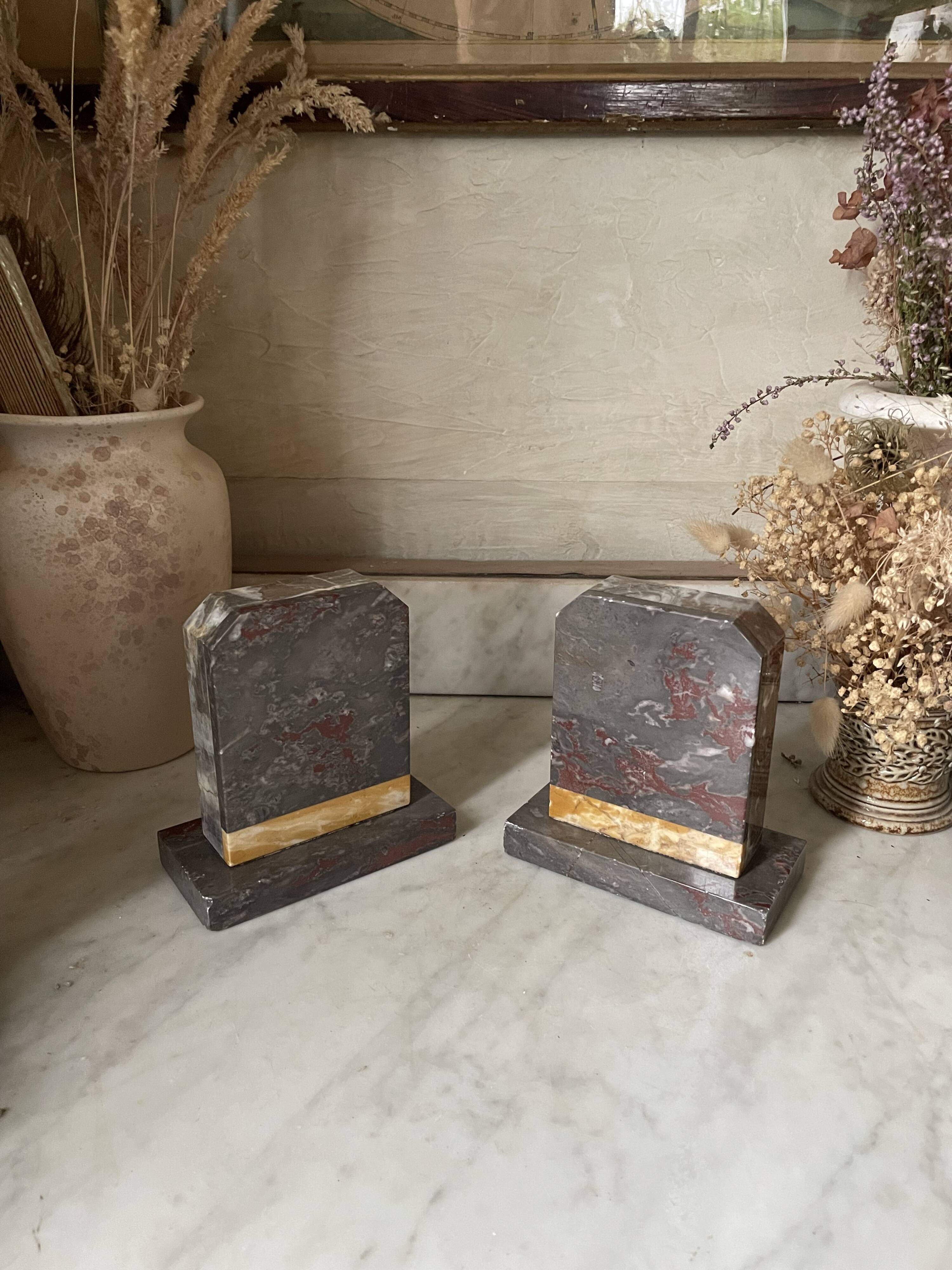 Art Deco marble bookends