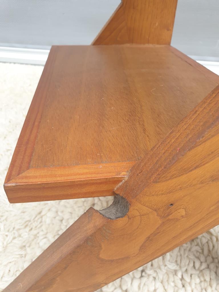 Vintage retro bedside table compass foot