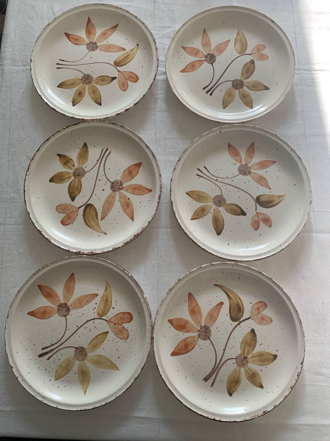 6 flat plates Gien France