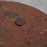 Rustic Wabi Sabi style solid oak tripod stool, France ca. 1850