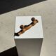 Small coat hook with two round flat button pegs in pine H8.