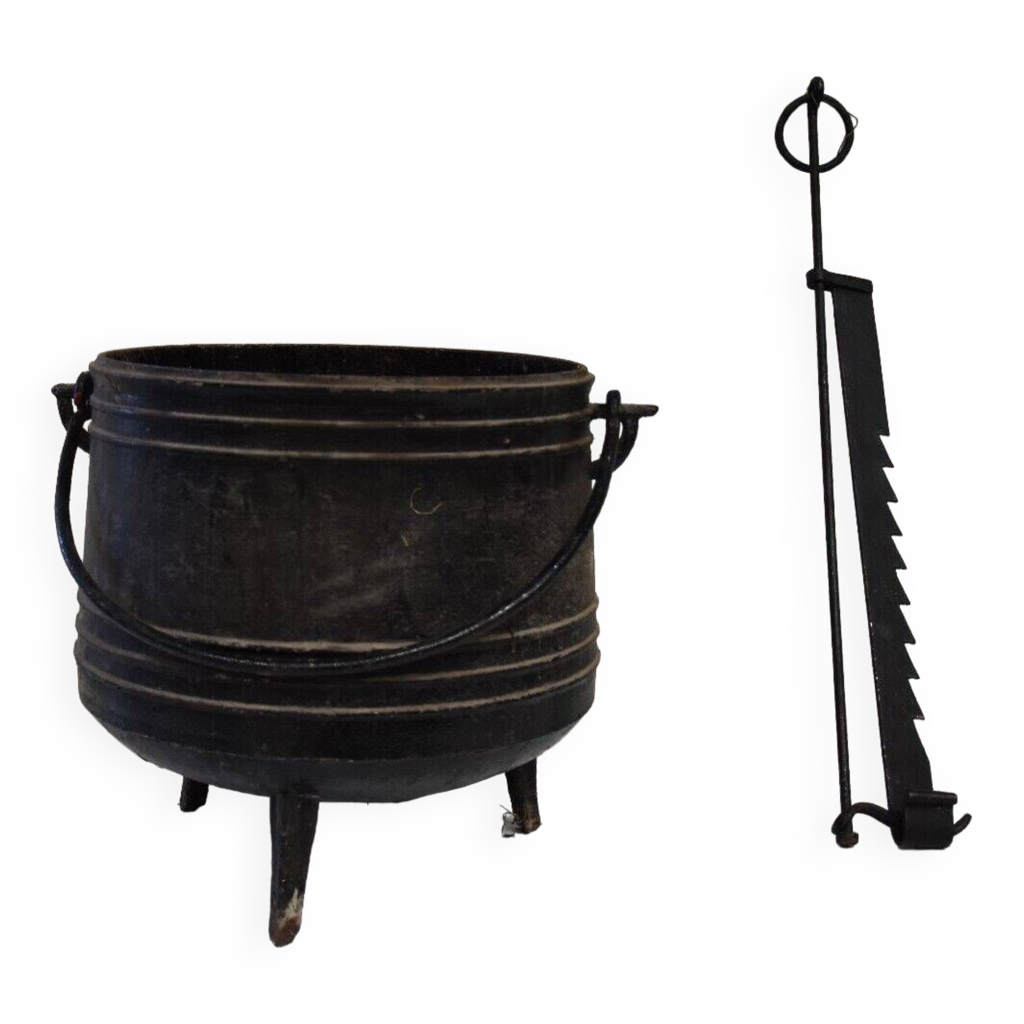 ZILNER Chaudron En Fonte 10 L – Chaudron à Goulasch D'extérieur Avec Trépied, Couvercle à Visser Et Pieds – Cocotte Pour Feu De Camp, Barbecue Et