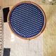 Vintage high stool Multicanne - Rattan & blue Rilsan - French
