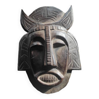 Masque type africain marron uni