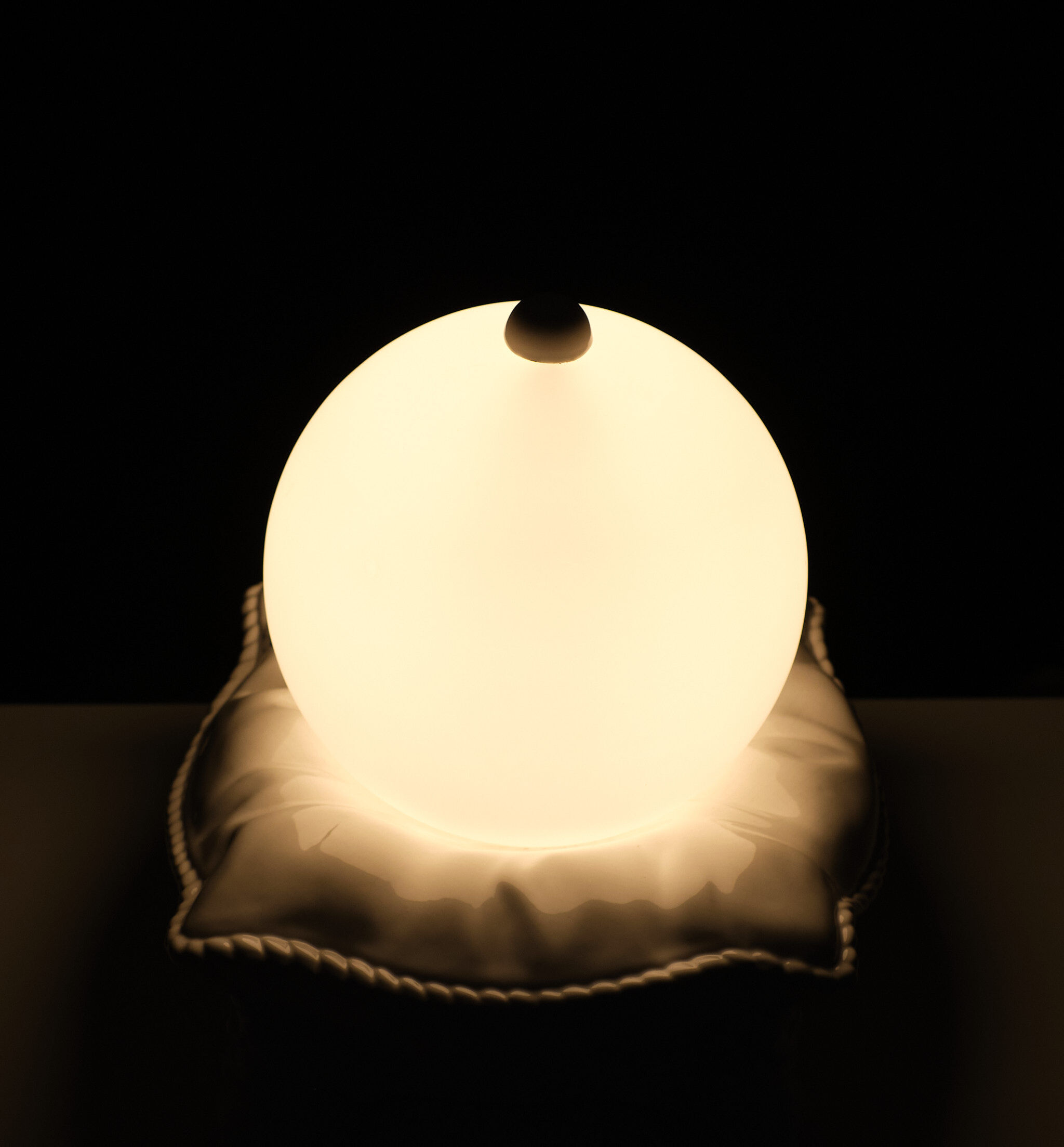 Lampe de table coussins en céramique globe 1970s italie