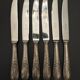 6 Rocaille silver-plated metal knives